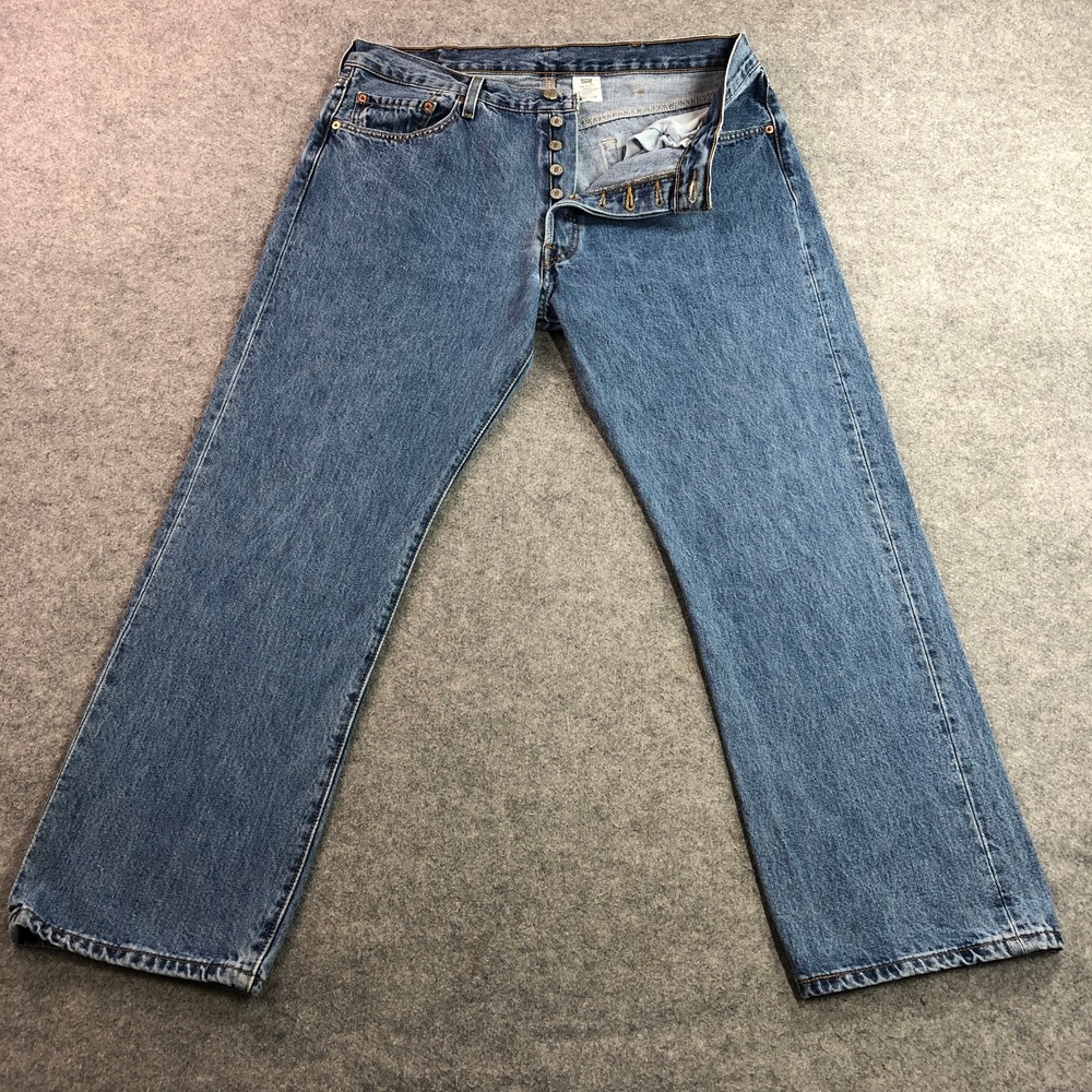 Levi's Mens 501 Vintage Jeans 38x30 Blue Straight Leg Button Fly Cotton